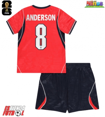 Inglaterra Elliot Anderson #8 Segunda Equipación Niños Mundial 2026 Manga Corta (+ Pantalones cortos)